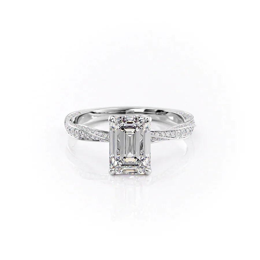 The Caroline Set With A 1.5 Carat Emerald Moissanite