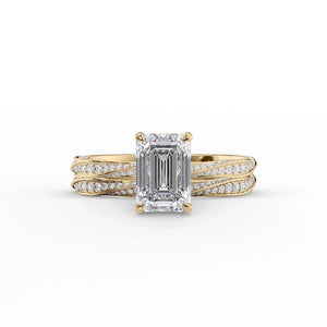 The Caroline Set With A 3.5 Carat Emerald Moissanite