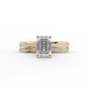 The Caroline Set With A 3 Carat Emerald Lab Diamond