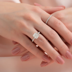 The Caroline Set With A 2 Carat Cushion Moissanite
