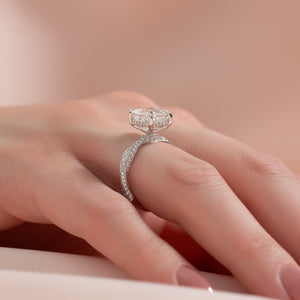 The Caroline Set With A 2 Carat Cushion Moissanite