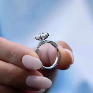 The Caroline Set With A 2 Carat Cushion Moissanite