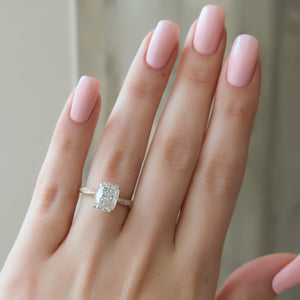 The Caroline Set With A Elongated Cushion Lab Diamond