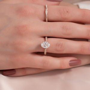 The Caroline Set With A 4 Carat Oval Moissanite