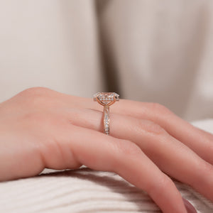 The Caroline Set With A 4 Carat Oval Moissanite