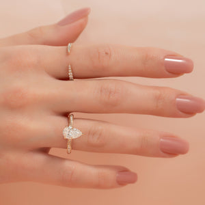 The Caroline Set With A 2 Carat Pear Lab Diamond