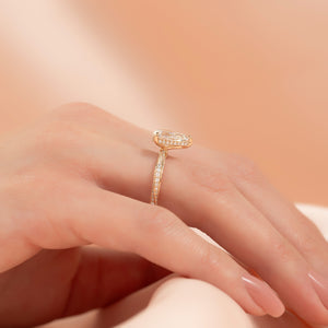 The Caroline Set With A 2 Carat Pear Lab Diamond