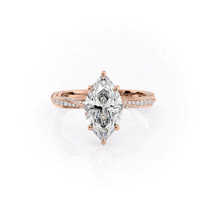 The Caroline Set With A 2.5 Carat Marquise Lab Diamond