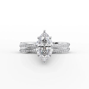 The Caroline Set With A 4.5 Carat Marquise Moissanite