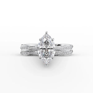 The Caroline Set With A 3 Carat Marquise Lab Diamond