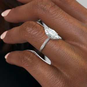 The Caroline Set With A 2.5 Carat Marquise Moissanite