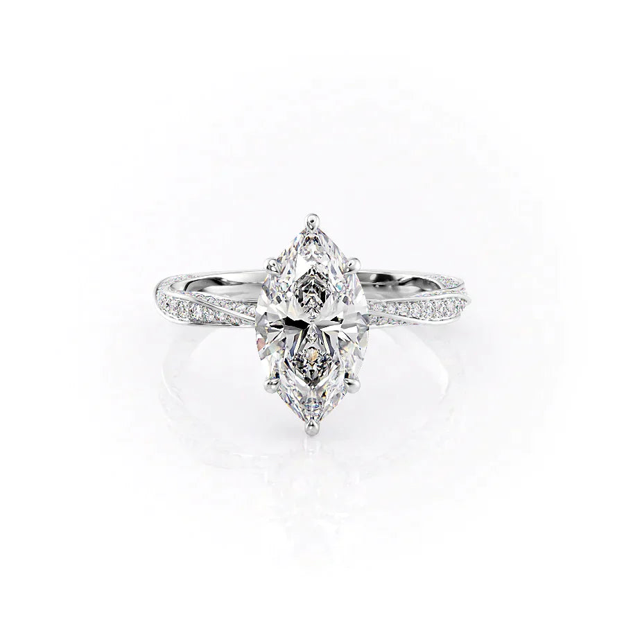 The Caroline Set With A 3.5 Carat Marquise Moissanite