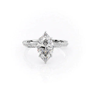 The Caroline Set With A 2 Carat Marquise Moissanite