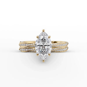 The Caroline Set With A 1 Carat Marquise Lab Diamond