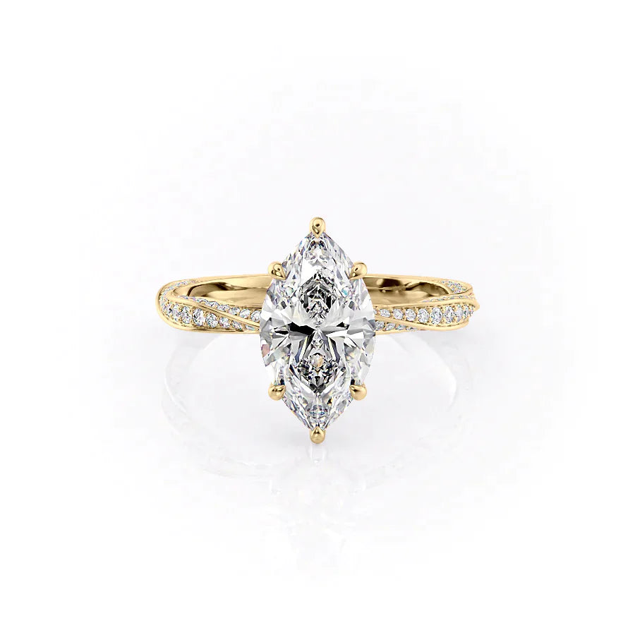 The Caroline Set With A 2.5 Carat Marquise Lab Diamond