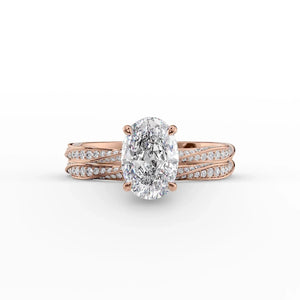 The Caroline Set With A 4 Carat Oval Moissanite