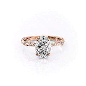 The Caroline Set With A 3.5 Carat Oval Moissanite