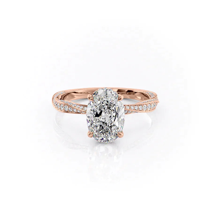 The Caroline Set With A 2 Carat Oval Moissanite