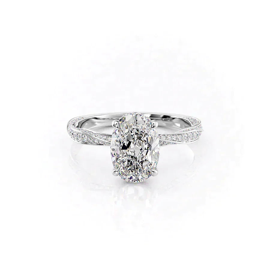 The Caroline Set With A 4.5 Carat Oval Moissanite