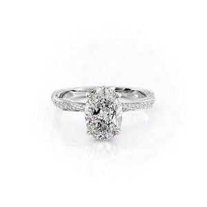 The Caroline Set With A 3.5 Carat Oval Moissanite