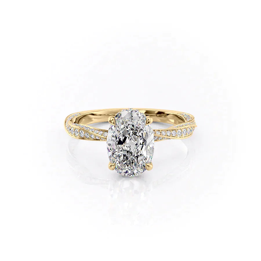The Caroline Set With A 1.5 Carat Oval Lab Diamond