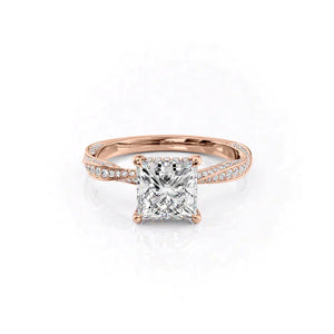 The Caroline Set With A 3.5 Carat Princess Moissanite