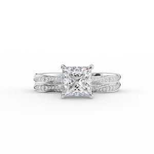 The Caroline Set With A 2 Carat Princess Lab Diamond