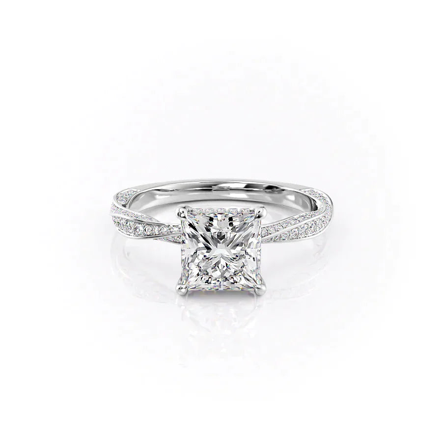 The Caroline Set With A 3 Carat Princess Moissanite