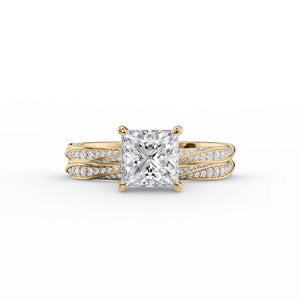 The Caroline Set With A 3 Carat Princess Lab Diamond