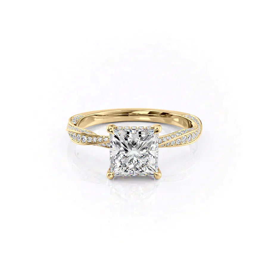 The Caroline Set With A 3 Carat Princess Lab Diamond