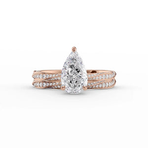 The Caroline Set With A 2 Carat Pear Lab Diamond