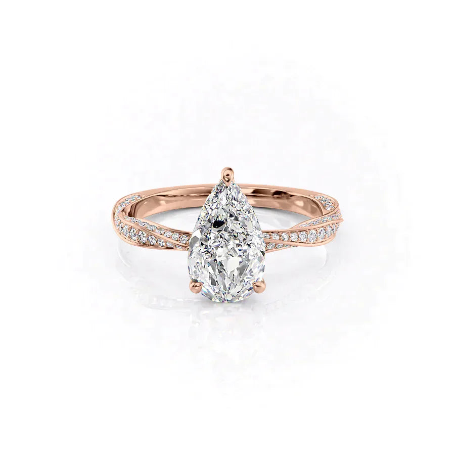 The Caroline Set With A 2 Carat Pear Moissanite