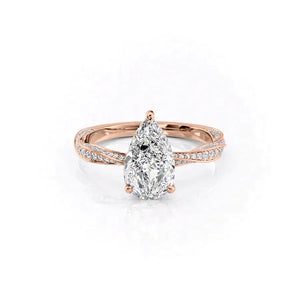 The Caroline Set With A 3.5 Carat Pear Moissanite