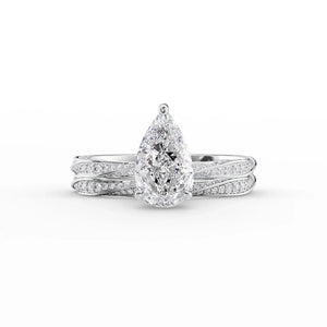 The Caroline Set With A 4 Carat Pear Moissanite
