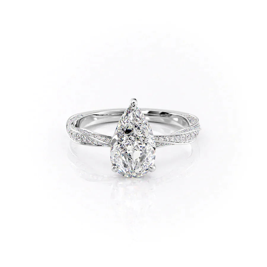 The Caroline Set With A 2 Carat Pear Lab Diamond