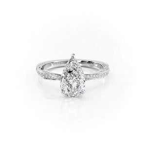 The Caroline Set With A 5 Carat Pear Moissanite