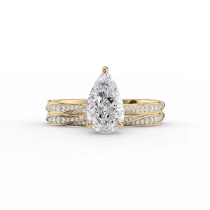 The Caroline Set With A 1 Carat Pear Lab Diamond