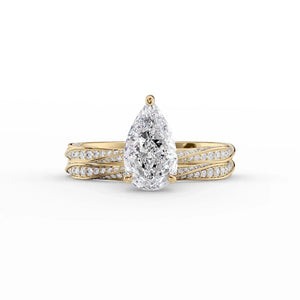 The Caroline Set With A 2.5 Carat Pear Lab Diamond