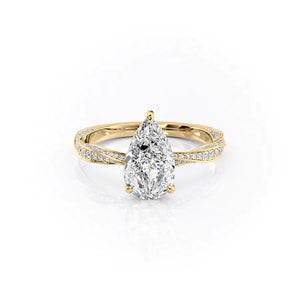 The Caroline Set With A 2 Carat Pear Moissanite