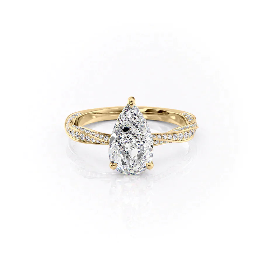 The Caroline Set With A 3 Carat Pear Lab Diamond