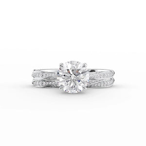 The Caroline Set With A 2.5 Carat Round Moissanite