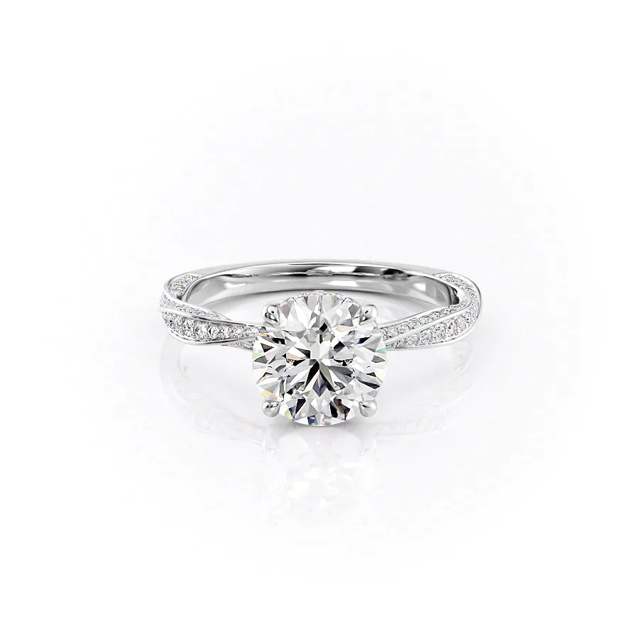 The Caroline Set With A 4.5 Carat Round Moissanite