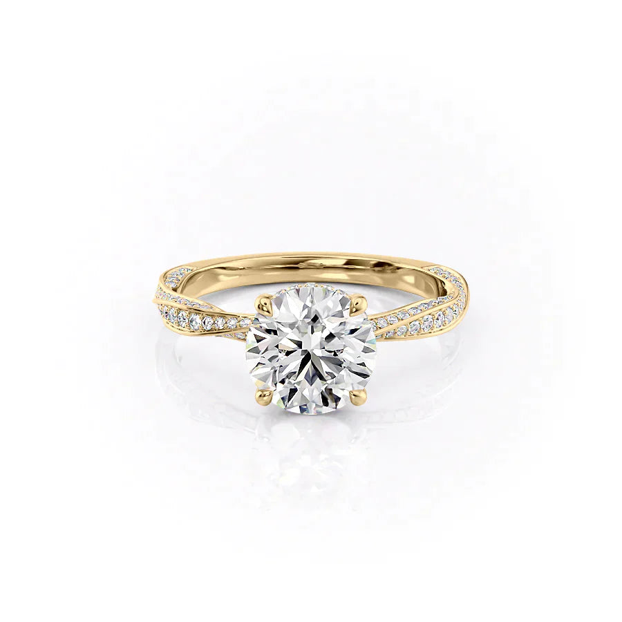 The Caroline Set With A 4.5 Carat Round Moissanite