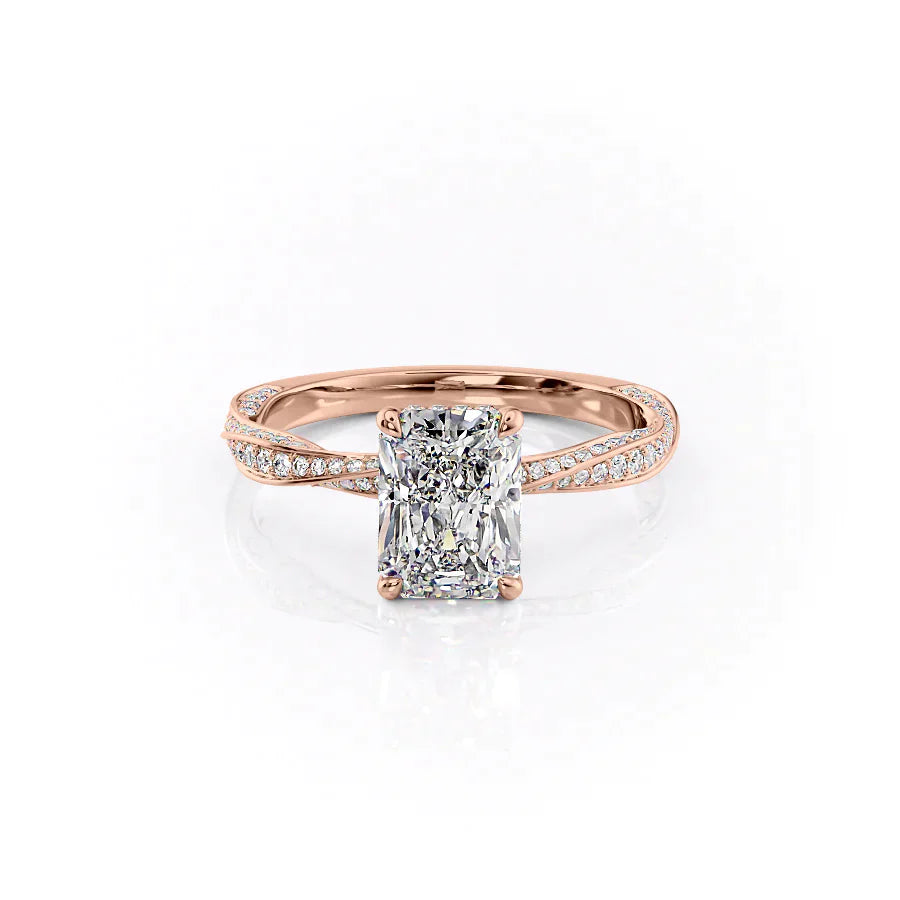 The Caroline Set With A 4.5 Carat Radiant Moissanite