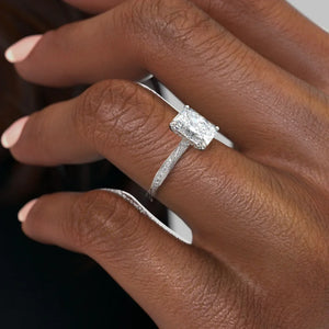 The Caroline Set With A 4.5 Carat Radiant Moissanite