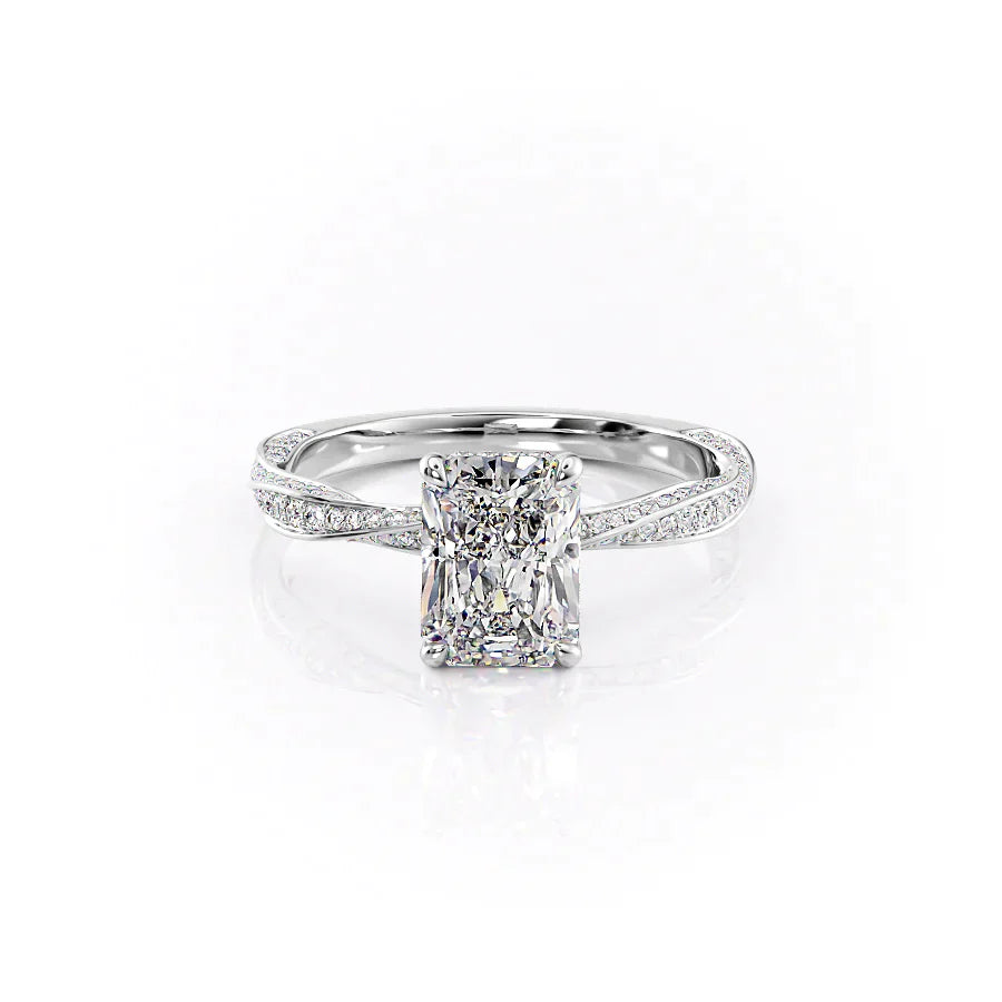 The Caroline Set With A 1.5 Carat Radiant Moissanite