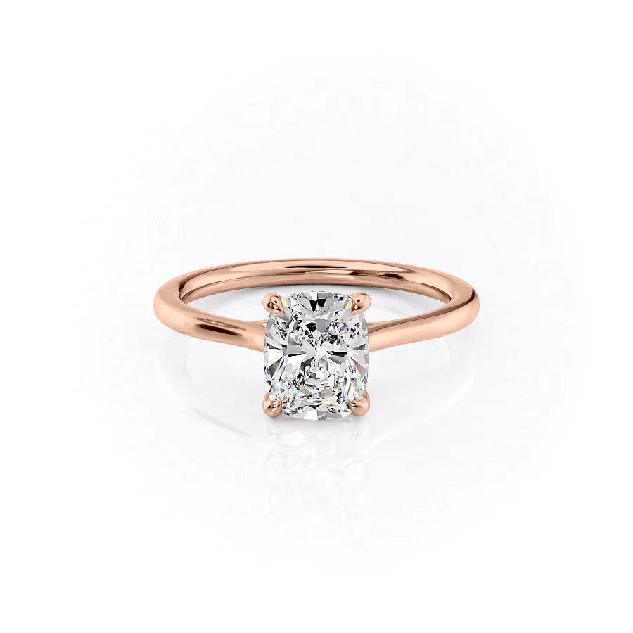 The Lexie Set With A 2 Carat Elongated Cushion Moissanite
