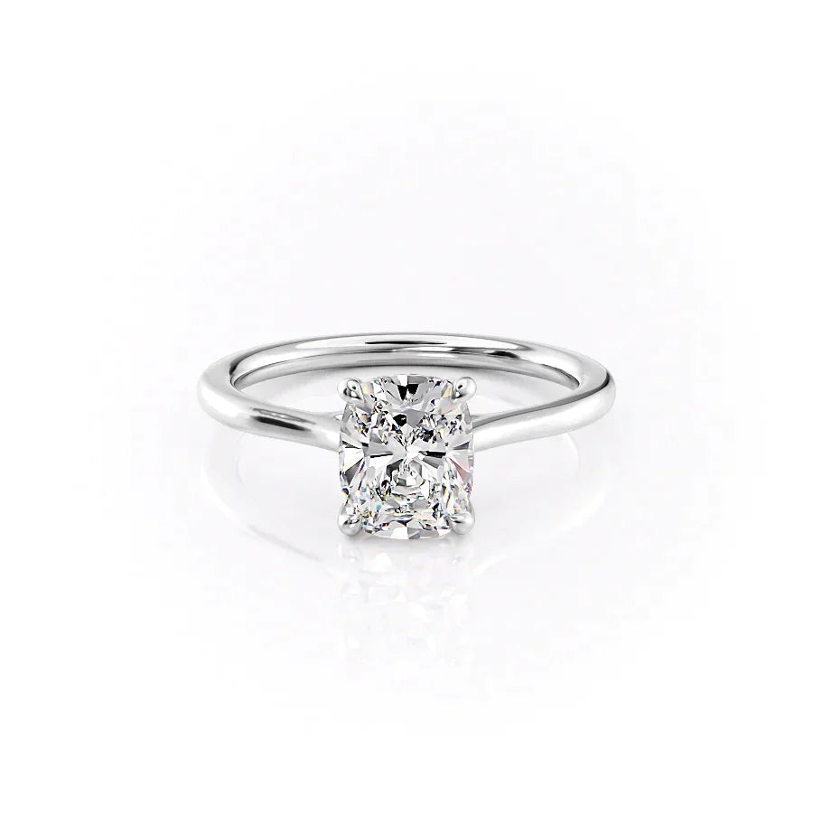The Lexie Set With A 5 Carat Elongated Cushion Moissanite
