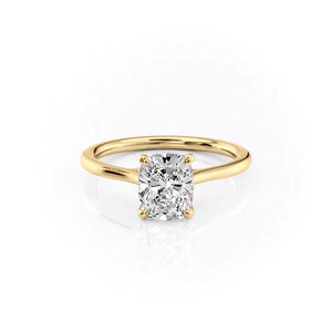 The Lexie Set With A 2.5 Carat Elongated Cushion Lab Diamond