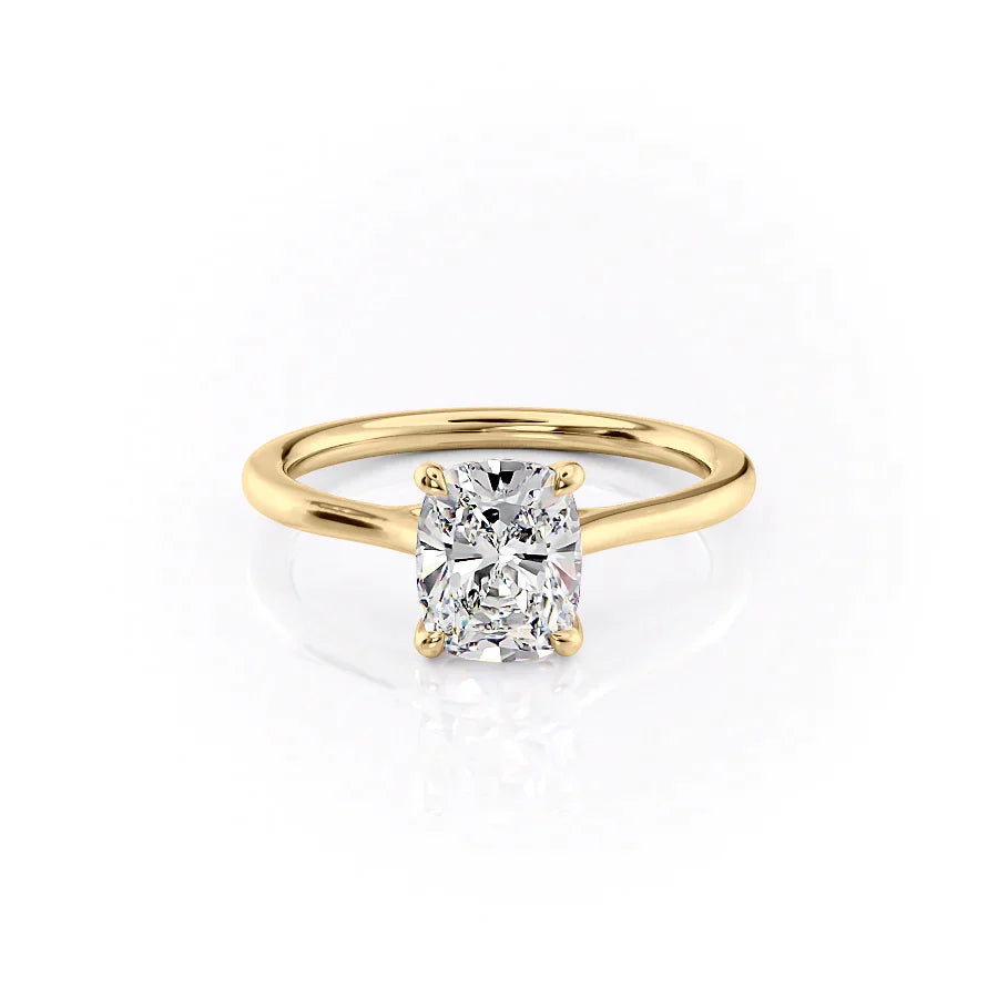 The Lexie Set With A 5 Carat Elongated Cushion Moissanite
